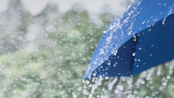 Wallpaper Falling, Blue, Rain, Under, Umbrella, Drops