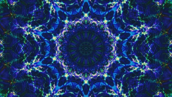 Wallpaper Pattern, Abstraction, Circle, Blue, Green, Glow, Abstract, Fractal
