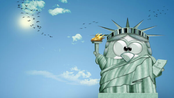 Wallpaper Funny, Liberty, Statue, Animation