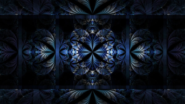 Wallpaper Abstract, Fractal, Shapes, Blue, White, Flower, Glare