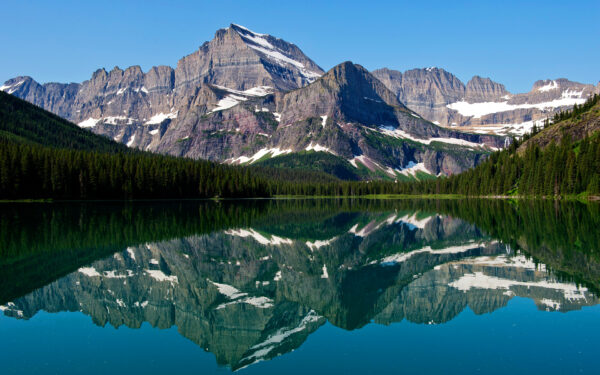 Wallpaper Mountain, Reflections, Lake