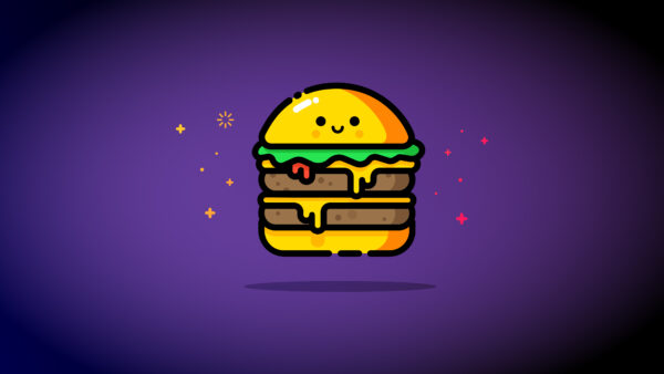 Wallpaper Purple, Cheeseburger, Double