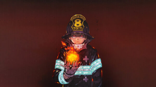 Wallpaper Anime, Desktop, Background, With, Kusakabe, Force, Brown, Shinra, Fire, Hand