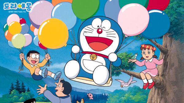 Wallpaper Nobita, Playing, Desktop, With, And, Are, Balloons, Doraemon