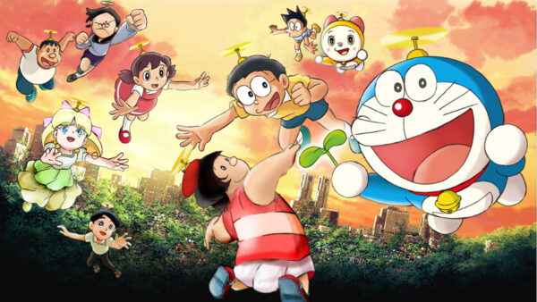 Wallpaper And, Desktop, Doraemon, Flying, Friends