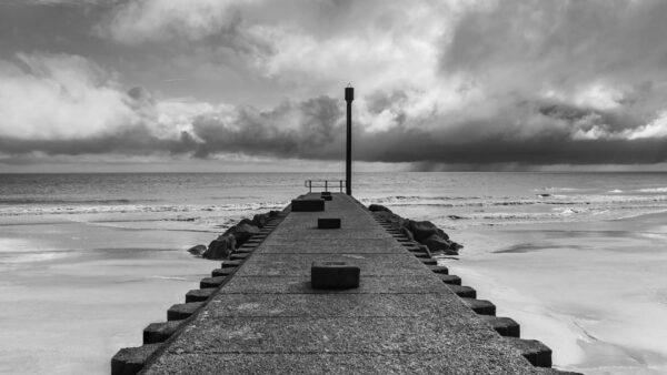 Wallpaper Photography, And, Bridge, Black, Waves, Clouds, White, Image, Ocean