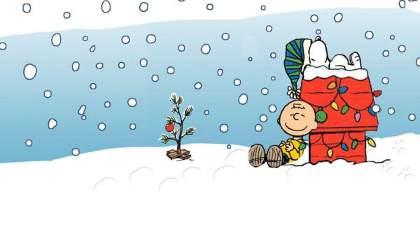 Wallpaper Snowfall, Sleeping, Background, Top, Christmas, Snoopy, Roof