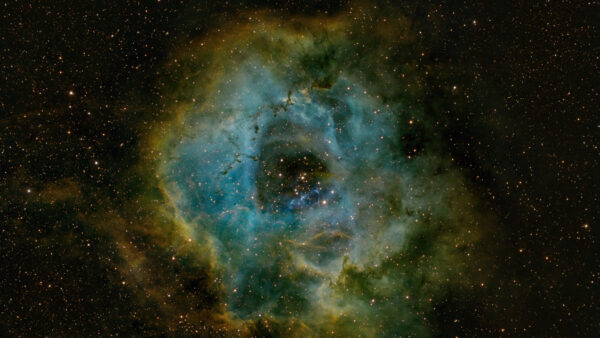 Wallpaper Galaxy, Green, Space, Blue, Desktop, Nebula, Rosette, Sky, Stars, Mobile