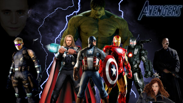 Wallpaper Iron, Romanoff, Fury, Machine, War, Hulk, Thor, Movies, Natasha, Man, Loki, Hawkeye, Nick, Desktop