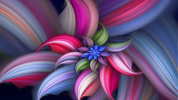 Wallpaper Fractal, Spiral, Flowers, Abstract, Lines, Colorful
