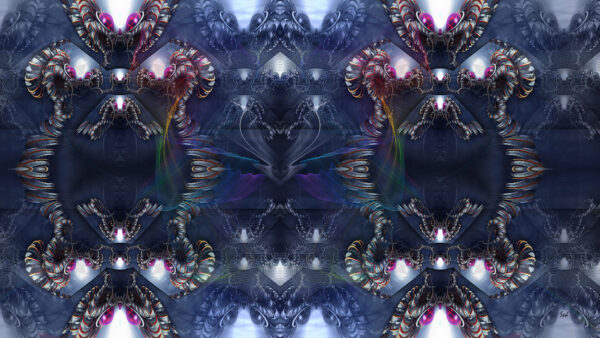 Wallpaper Desktop, Abstract, Glare, Shapes, Black, Pattern, Mobile, Fractal