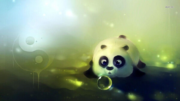 Wallpaper Bubble, Lying, Seeing, Land, Desktop, Down, Panda