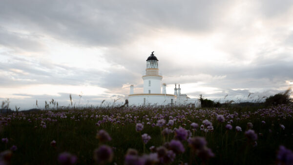 Wallpaper White, Lighthouse, Under, Daytime, Chanonry, Sky, Point, During, Travel, Cloudy