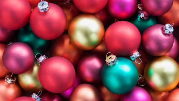 Wallpaper Christmas, Decoration, Colorful, Balls