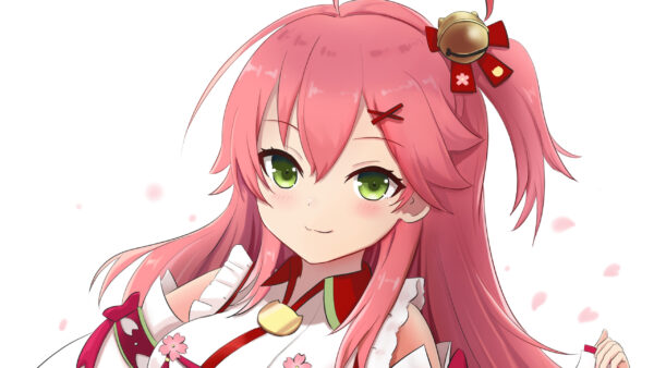 Wallpaper Anime, Red, Hair, Eyes, Dress, Wearing, White, Green, Girl