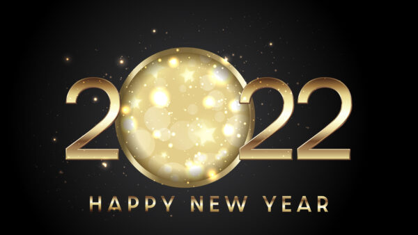 Wallpaper Year, Background, Happy, Black, 2022, Golden, Glitter, New