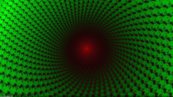 Wallpaper Red, Fractal, Spiral, Abstract, Immersion, Abstraction, Green, Dark
