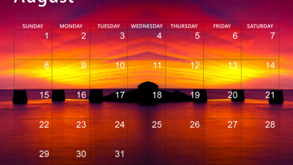Wallpaper August, Background, Silhouette, Calender