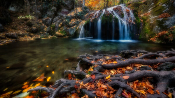 Wallpaper Desktop, Waterfall, River, Stream, Nature, Pouring