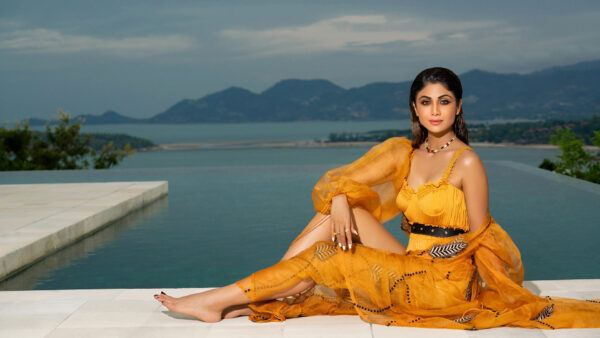 Wallpaper And, Indian, Bollywood, Shilpa, Shetty, Sea, Yellow, Girl, Dress, Mountain, Background, Desktop, Brunette, Actress, With, Cloudy, Sky