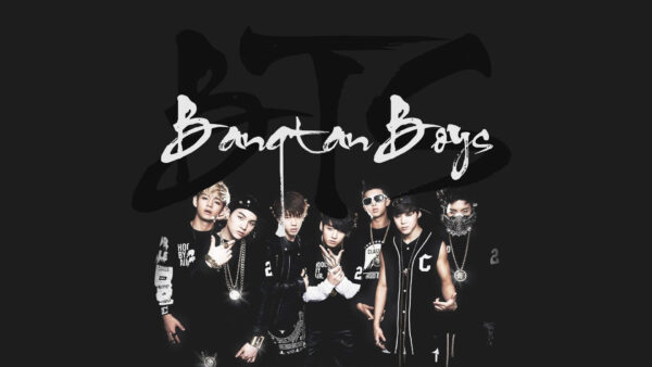 Wallpaper BTS, Background, Logo, Bangtan, Black, Boys