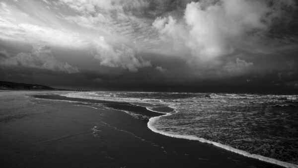 Wallpaper Clouds, Mobile, Under, Image, White, Black, Sky, Nature, Beach, And, Waves, Ocean, Desktop