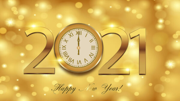Wallpaper With, Year, Happy, Time, New, 2021, Clock