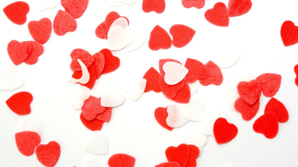 Wallpaper Heart, Little, Love, Shapes, Red, White