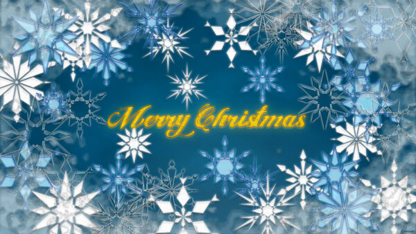 Wallpaper Snowflake, Merry, White, With, Desktop, Word, Christmas