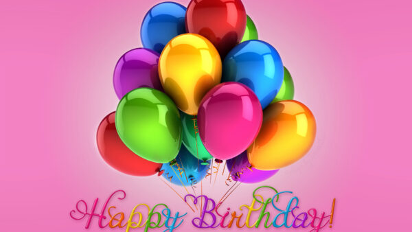 Wallpaper Beautiful, Letters, Pink, Happy, Background, Birthday, Balloons, Glare, Colorful