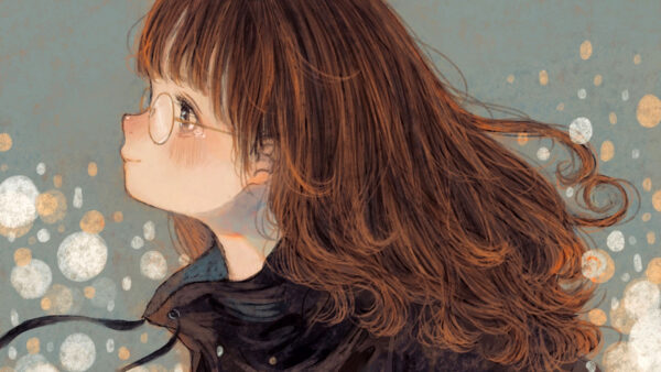 Wallpaper Glasses, Girl, With, Anime