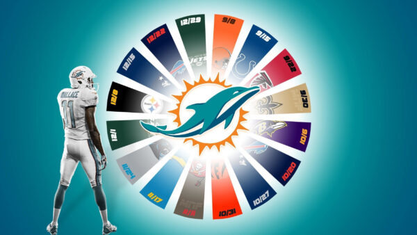Wallpaper Dolphins, Background, Spin, Logo, Miami, Wheel