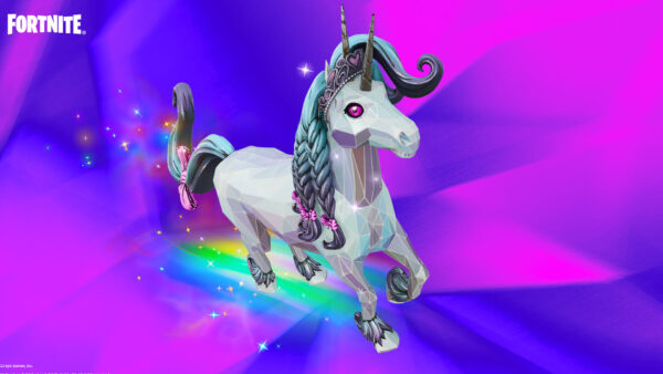 Wallpaper Colorful, Fortnite, Unicorn, Background