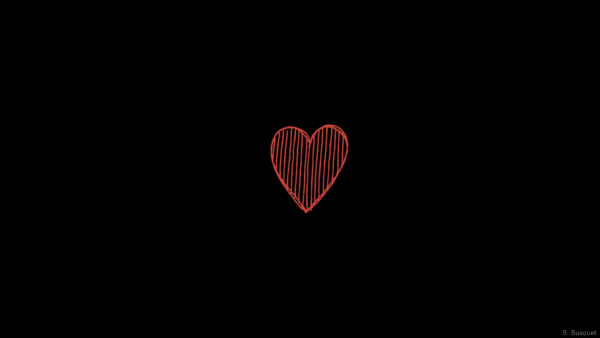 Wallpaper Heart, Black, Aesthetic, Desktop, Background, Red