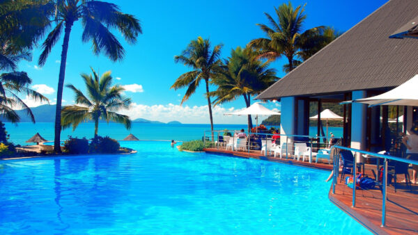 Wallpaper Resort, View, Pool, With, Scenery, Swimming, Beach