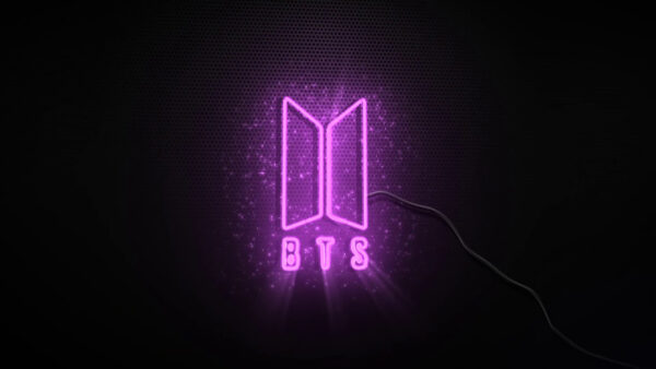 Wallpaper Purple, Background, Logo, BTS, Black