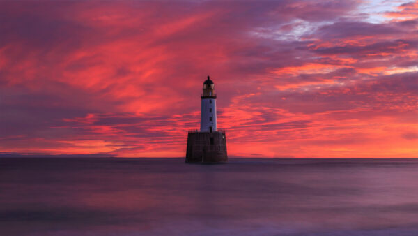 Wallpaper Mobile, Desktop, Horizon, Sunset, During, Sky, Lighthouse, Travel, Under