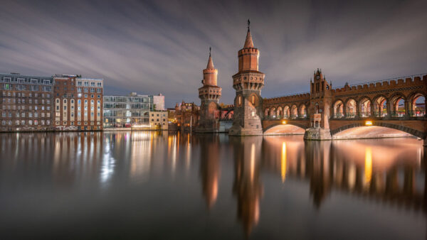 Wallpaper Mobile, Germany, Travel, Bridge, Building, Berlin, Desktop, Reflection, River, Oberbaum