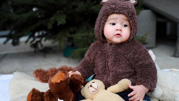 Wallpaper Brown, Woolen, Baby, Knitted, Child, Dress, Sitting, Toys, With, Wearing, Cute