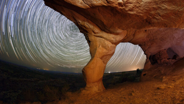 Wallpaper Nighttime, Stars, Nature, Canyon, Rocks, During