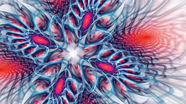 Wallpaper Desktop, Trippy, Pink, Red, Blue, Fractal