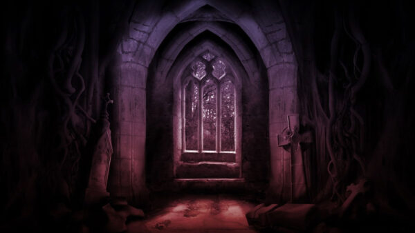 Wallpaper Dark, Church, Door, Inside, Background