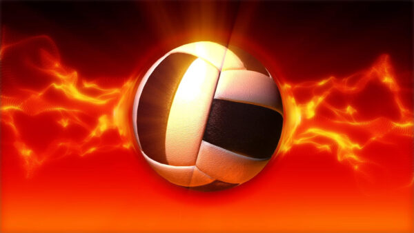 Wallpaper White, Background, Volleyball, Fire, Black