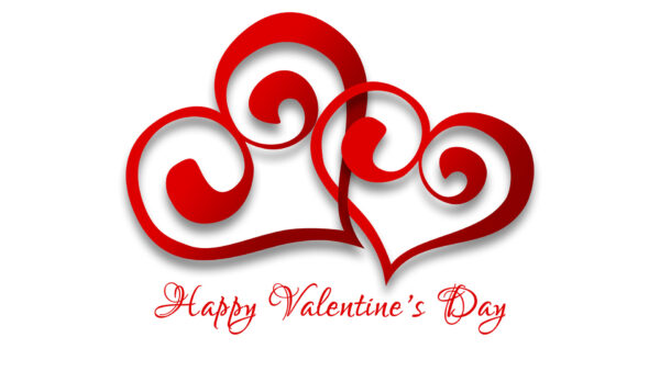 Wallpaper Art, Red, Heart, With, Valentines, Word, Happy, Day