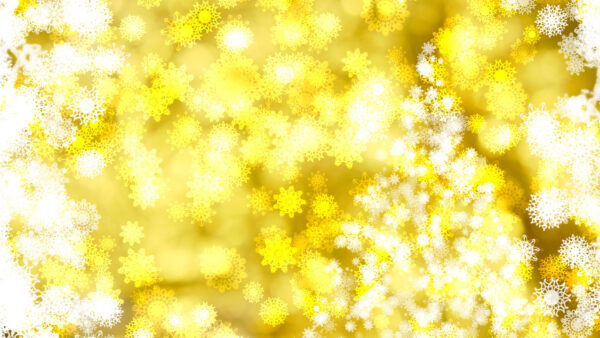 Wallpaper Christmas, Background, Yellow, Snowflakes, Glare