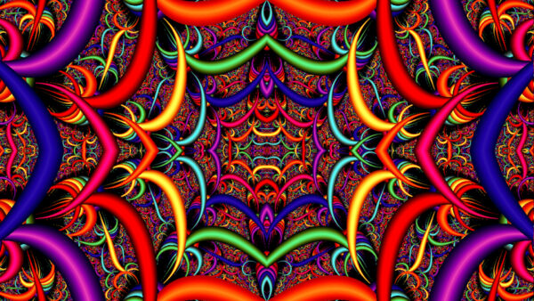 Wallpaper Wavy, Colorful, Design, Lines, Hippie