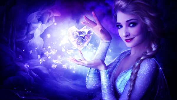 Wallpaper Elsa, Frozen, Heart, Queen