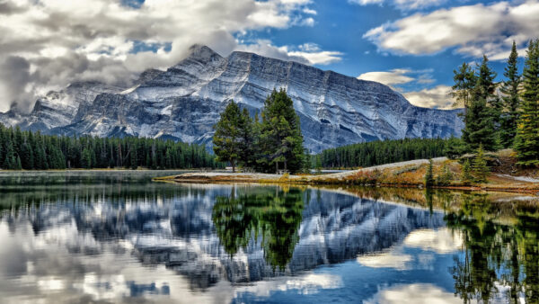 Wallpaper Desktop, Reflection, Park, Mountain, Canada, Rundle, Vermilion, Nature, Banff, Mount, Alberta, Lake, National