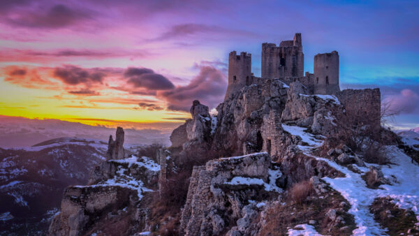 Wallpaper With, Mobile, Snow, And, Fortress, Desktop, Mountain, Ruin, Italy, Nature