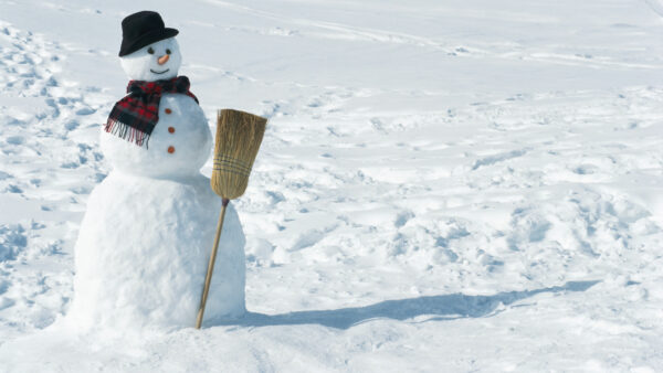 Wallpaper Hat, Snowman, Snow, Broomstick, Field, With, Desktop, Scarf